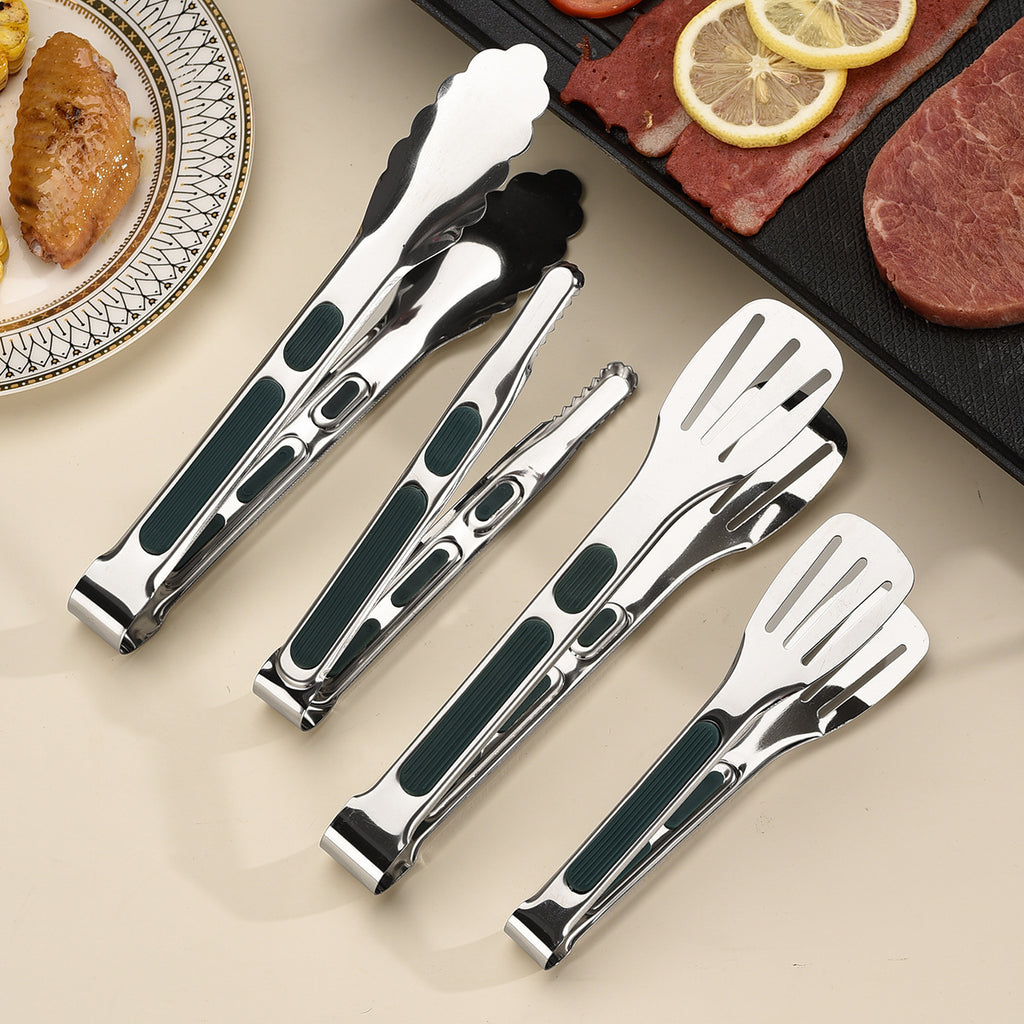 201 Stainless Steel Silicone-Grip Food Tongs (Set of 3)