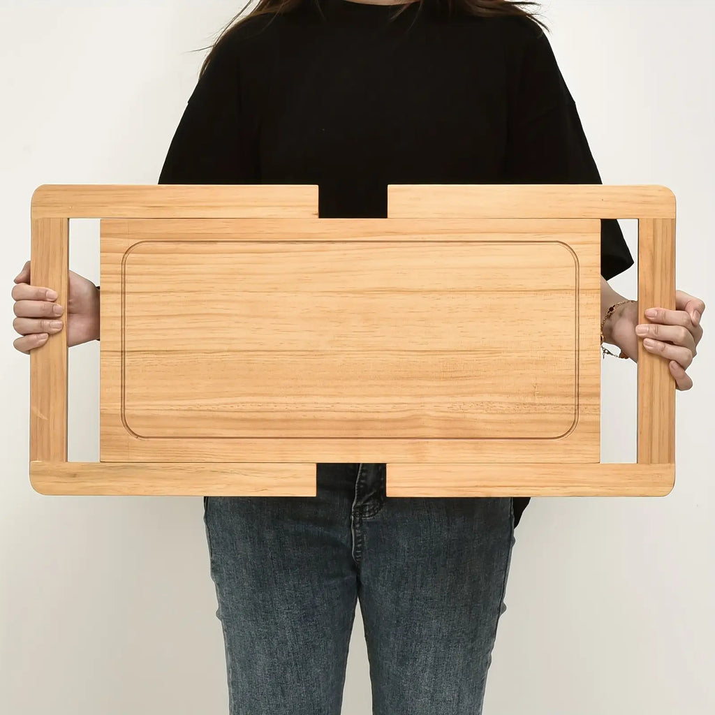 Adjustable Double-Sided Wooden Cutting Board (Juice Groove)