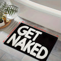 Soft Flannel Absorbent & Machine-Washable Bathroom Mat (Get Naked Print)