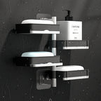 No-Drill 180° Rotating Quick-Drain Soap Organizer