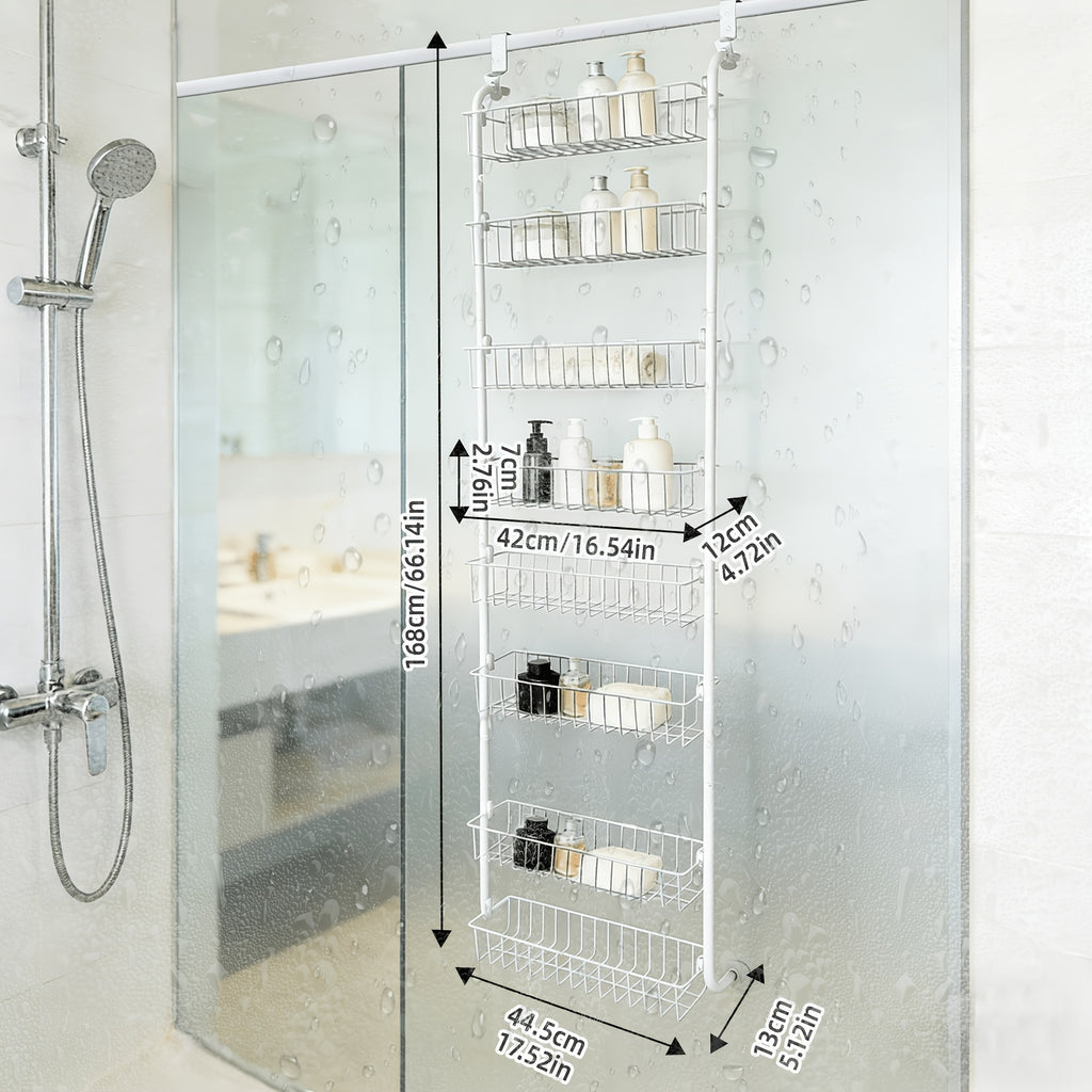 Heavy-Duty Wrought Iron Over-Door Shower Caddy (Multi-Tier)