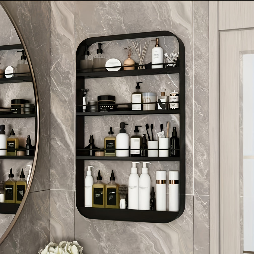 Durable Cast Iron & Plastic Wall-Mounted Bathroom Shelf (2 or 3 Layers)