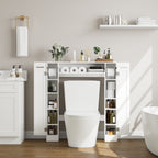 Space-Saving Adjustable Shelves & Toilet Paper Holder Over-Toilet Cabinet