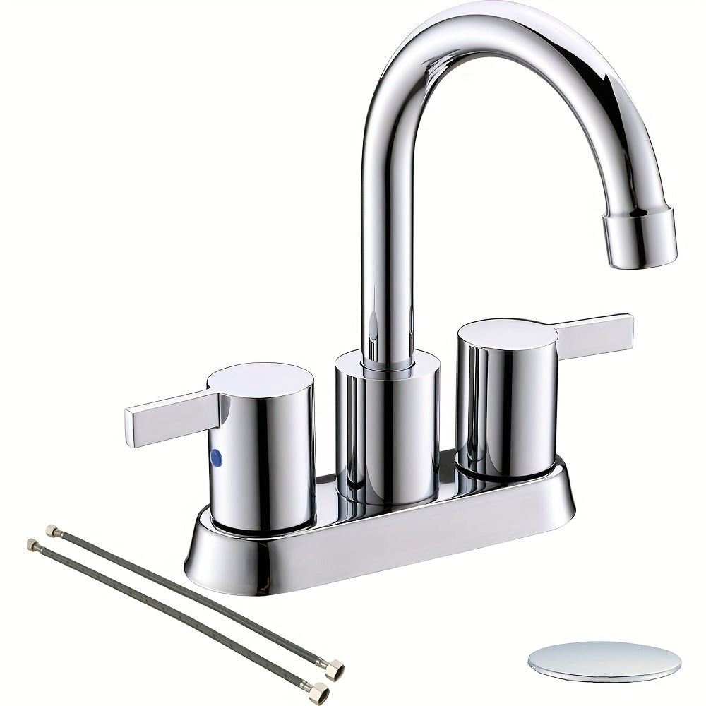 Brass 360° Swivel Bathroom Faucet (4-Inch Centerset)
