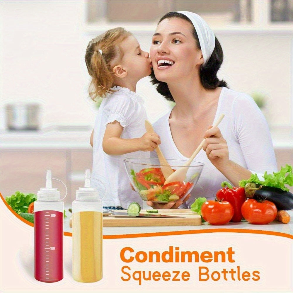 Clear Plastic Precision Nozzle Squeeze Bottles (Set of 8)