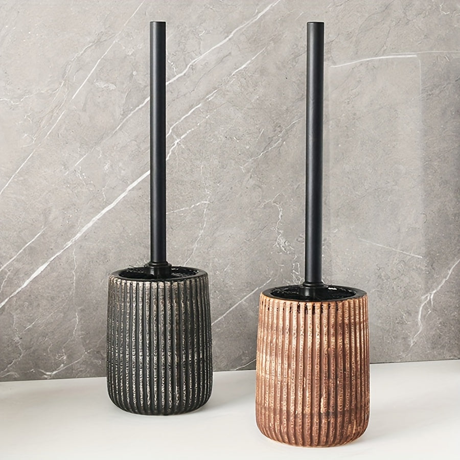 Durable Hygienic Ceramic Toilet Brush & Holder (Floor-Mount)