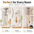 Self-Adhesive 360° Rotating Hook Rack (6 Hooks)