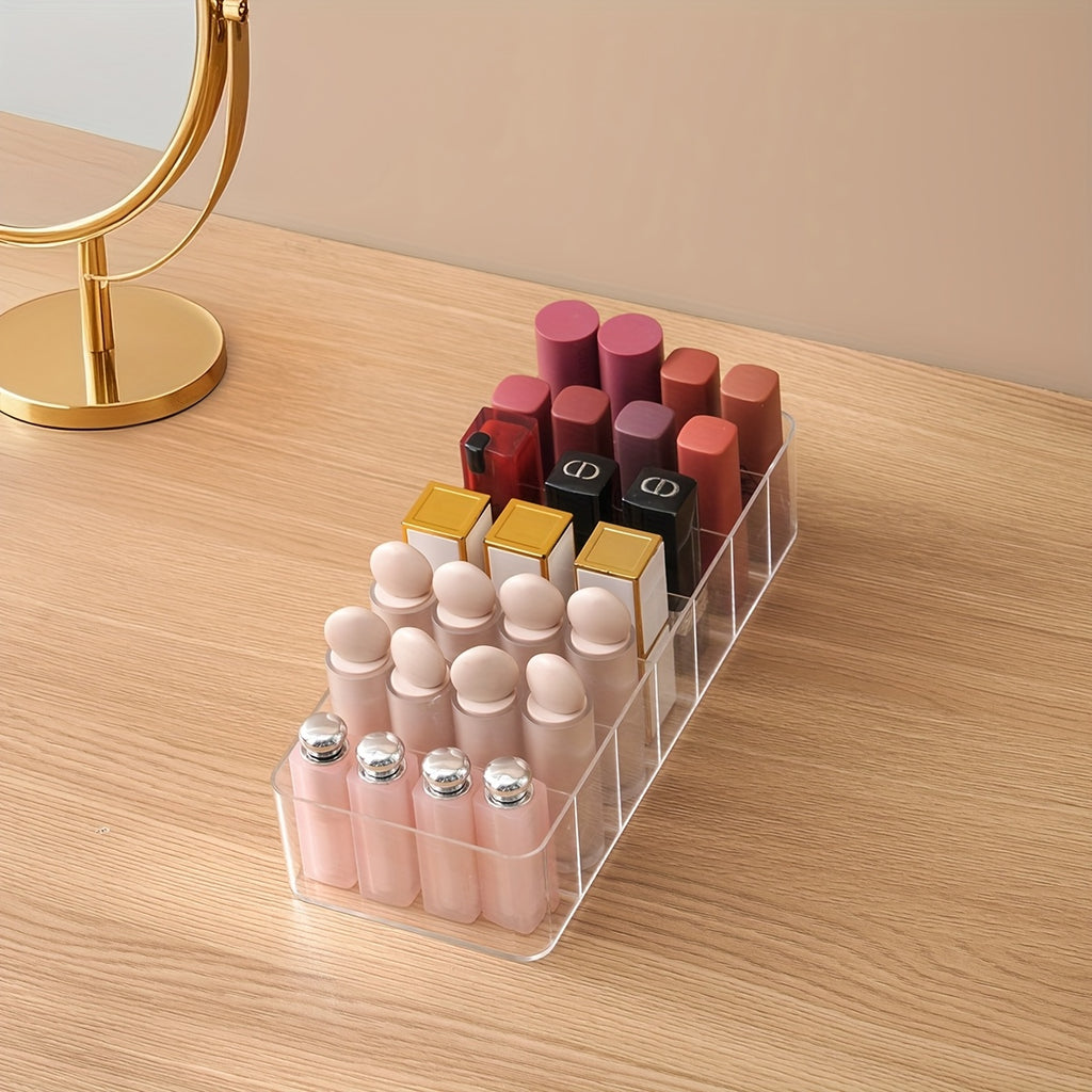 Clear Plastic 7-Compartment Lipstick Organizer