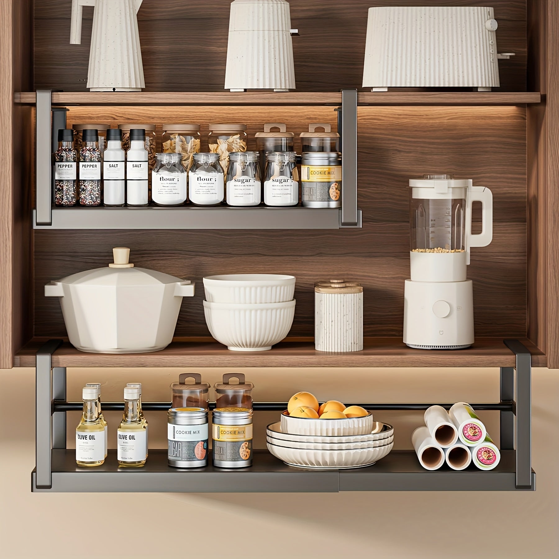 Adjustable Carbon Steel Under-Cabinet Storage Rack
