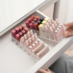 Clear Plastic 7-Compartment Lipstick Organizer