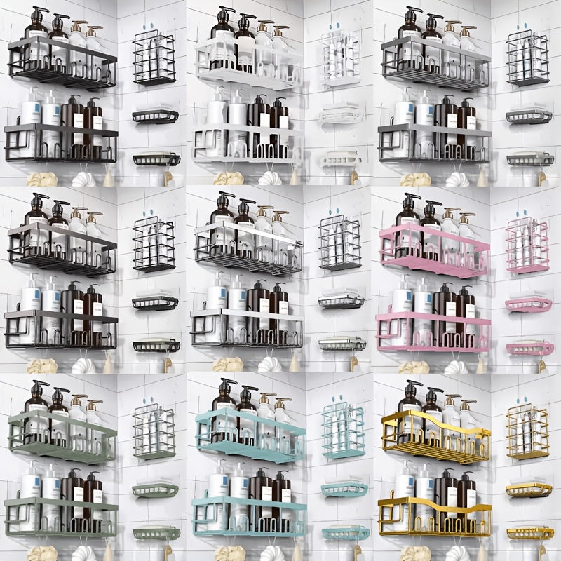 No-Drill Rustproof Stainless Steel Shower Caddy Set (5-Piece)