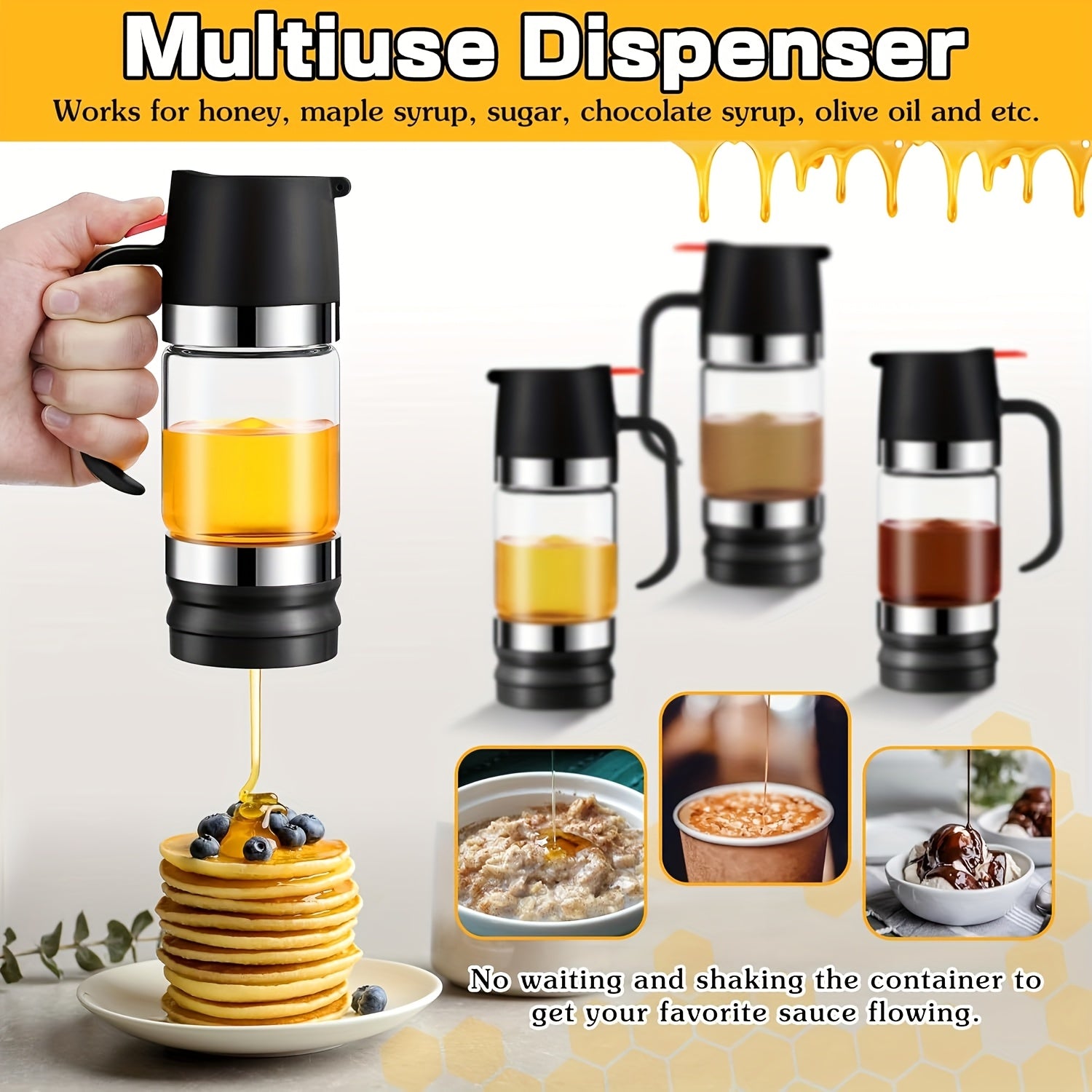 Clear Glass Precision Pour Oil & Syrup Dispenser (12oz)