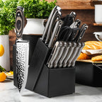 High-Carbon 304 Stainless Steel & Dishwasher-Safe Knife Set (15-Piece)