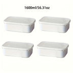 Food-Grade PP Airtight Flip-Top Refrigerator Storage Box (Set of 4)