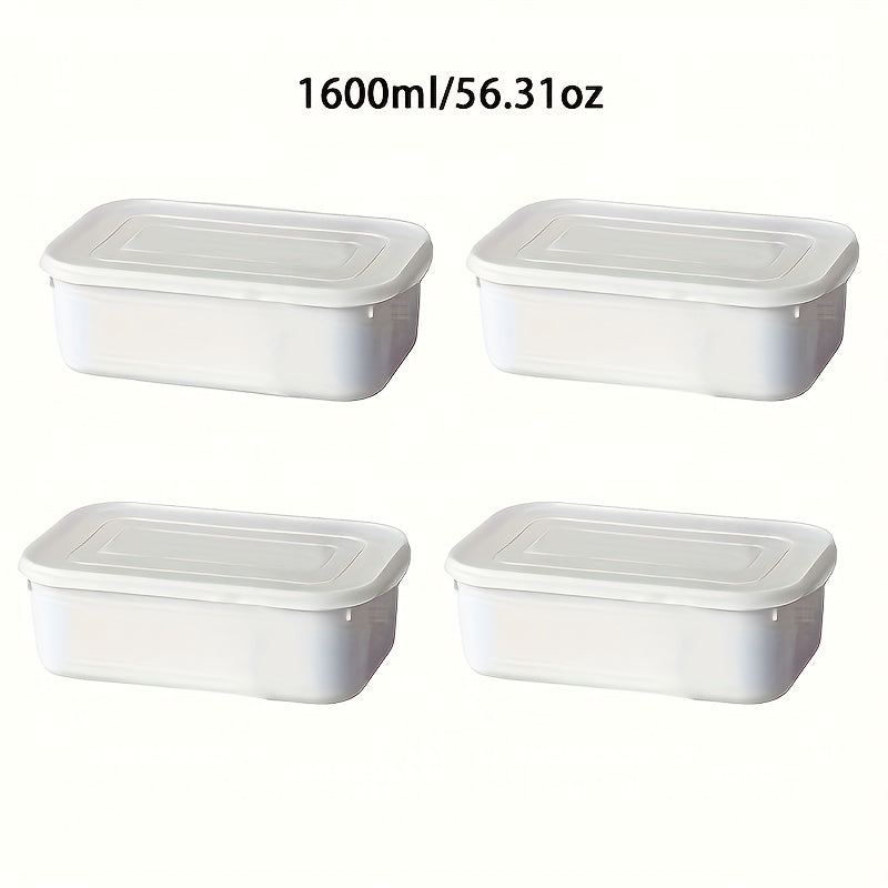 Food-Grade PP Airtight Flip-Top Refrigerator Storage Box (Set of 4)