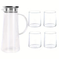 Heat-Resistant Borosilicate Glass Jug & Cup Set (Set of 5 or 7)