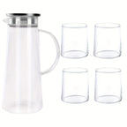 Heat-Resistant Borosilicate Glass Jug & Cup Set (Set of 5 or 7)