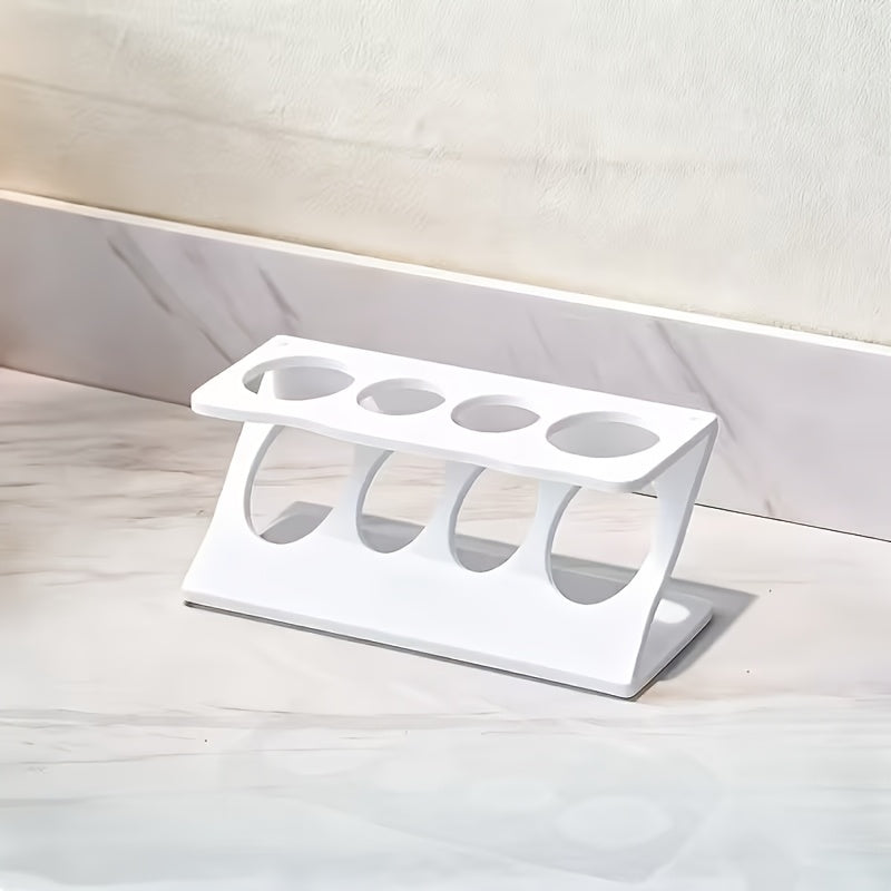 Space-Saving Freestanding Plastic Toothbrush Holder & Drain Rack