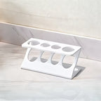 Space-Saving Freestanding Plastic Toothbrush Holder & Drain Rack