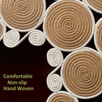 Handwoven Linen Non-Slip Toilet Rug & Bath Mat Set (Set of 2)