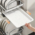 Stainless Steel Pull-Out Dish Rack (Adjustable Dividers & Drain Tray)