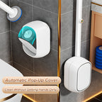 Hygienic Auto-Open/Close Wall-Mounted Toilet Brush Set (6 Replaceable Heads)