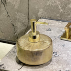 Luxury Golden Ceramic Bathroom Accessory Set (Set of 3)