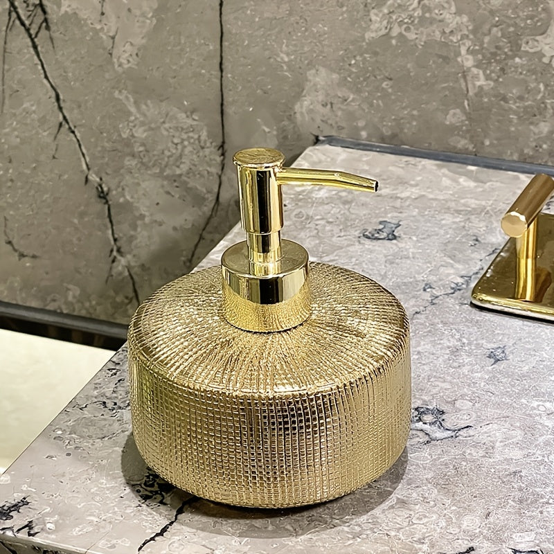 Luxury Golden Ceramic Bathroom Accessory Set (Set of 3)