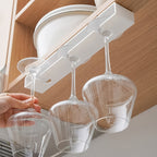 No-Drill Space-Saving Under-Cabinet Wine Glass Rack
