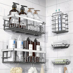 Rustproof 316 Stainless Steel No-Drill Shower Caddy (Set of 5)