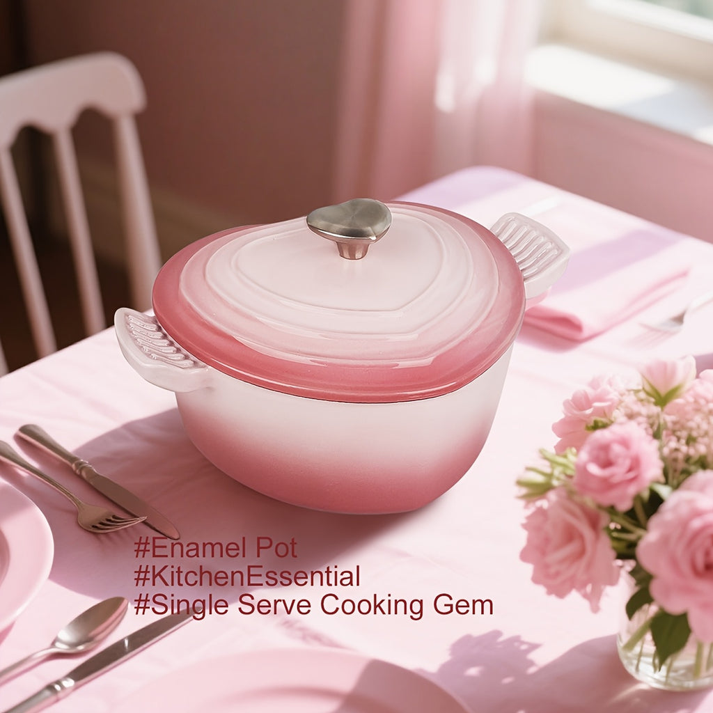 Enameled Non-Stick Heart-Shaped Cast Iron Casserole (2-Quart)