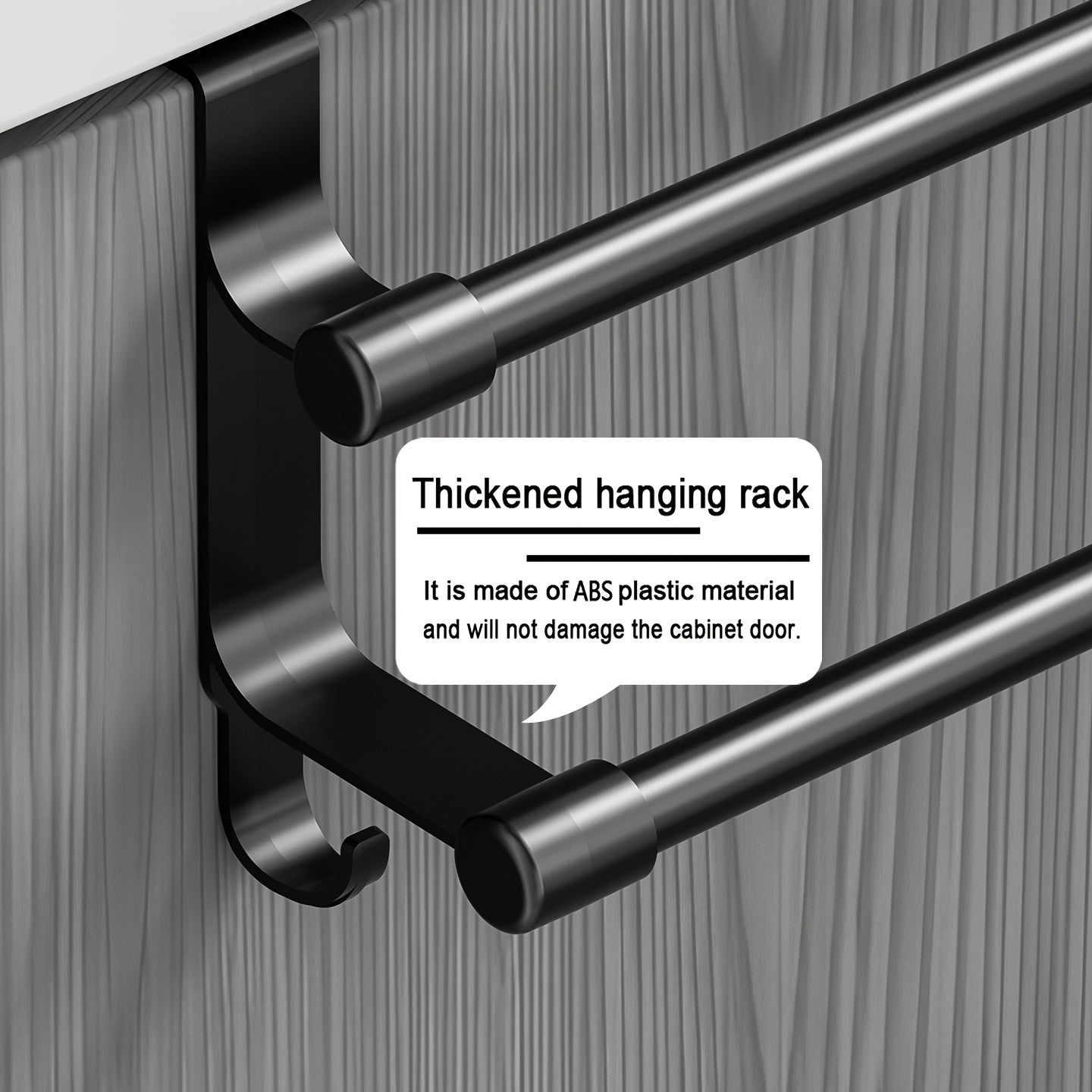 Over-Cabinet No-Drill Double-Bar Towel Rack