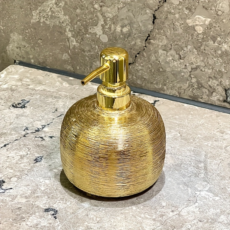 Brushed Electroplated Ceramic Soap Dispenser (Non-Slip Base)