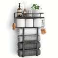 Space-Saving Carbon Steel Wall-Mounted Towel Rack