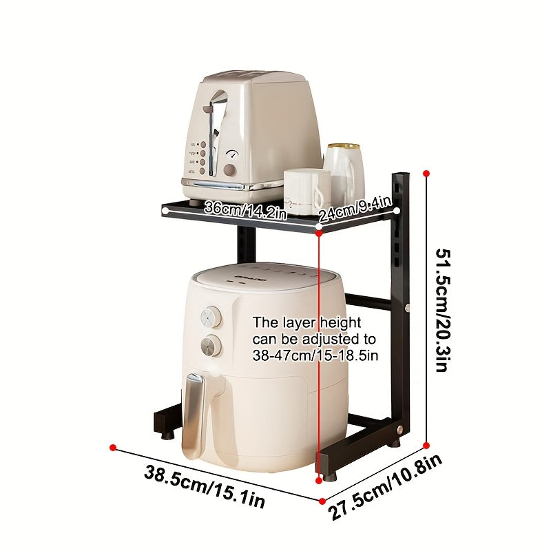 Space-Saving Multi-Tier Metal Appliance Rack