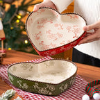Microwave & Oven-Safe Ceramic Heart-Shaped Baking Dish (800ml)