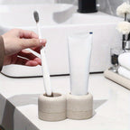Textured Resin Multi-Compartment Toothbrush Holder