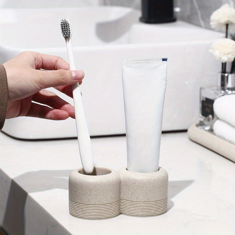 Textured Resin Multi-Compartment Toothbrush Holder