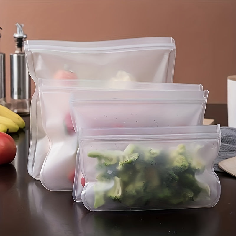 Reusable Self-Sealing Silicone Food Storage Bags (Set of 8)