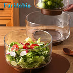 Scratch-Resistant Clear Glass Salad Bowl
