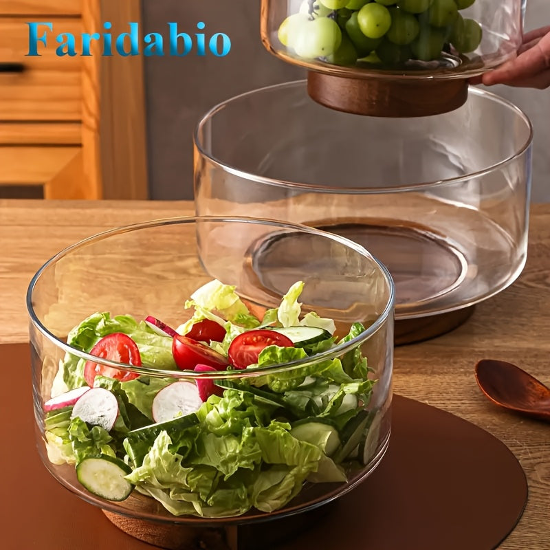 Scratch-Resistant Clear Glass Salad Bowl