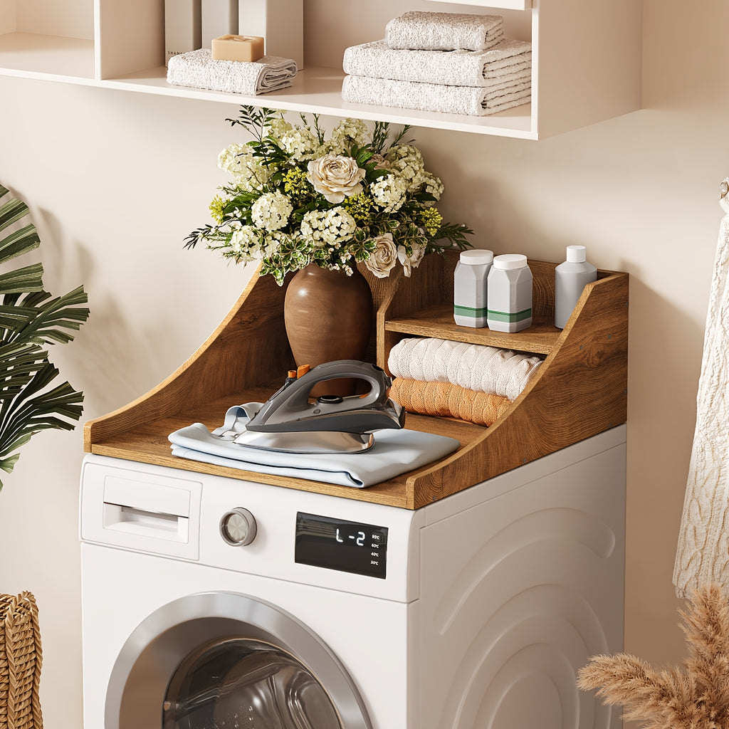 Space-Saving 29-Inch Wooden Laundry Shelf