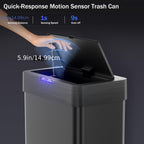 Touchless Soft-Close Stainless Steel Trash Can (18.5 Gal)