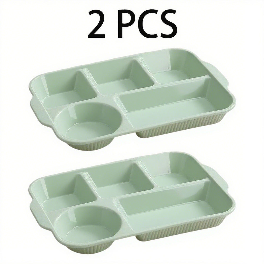 Break-Resistant 5-Compartment Dinner Plate (Set of 2)
