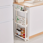 Slim Narrow-Slot Rolling Storage Cart (3–4 Tiers)