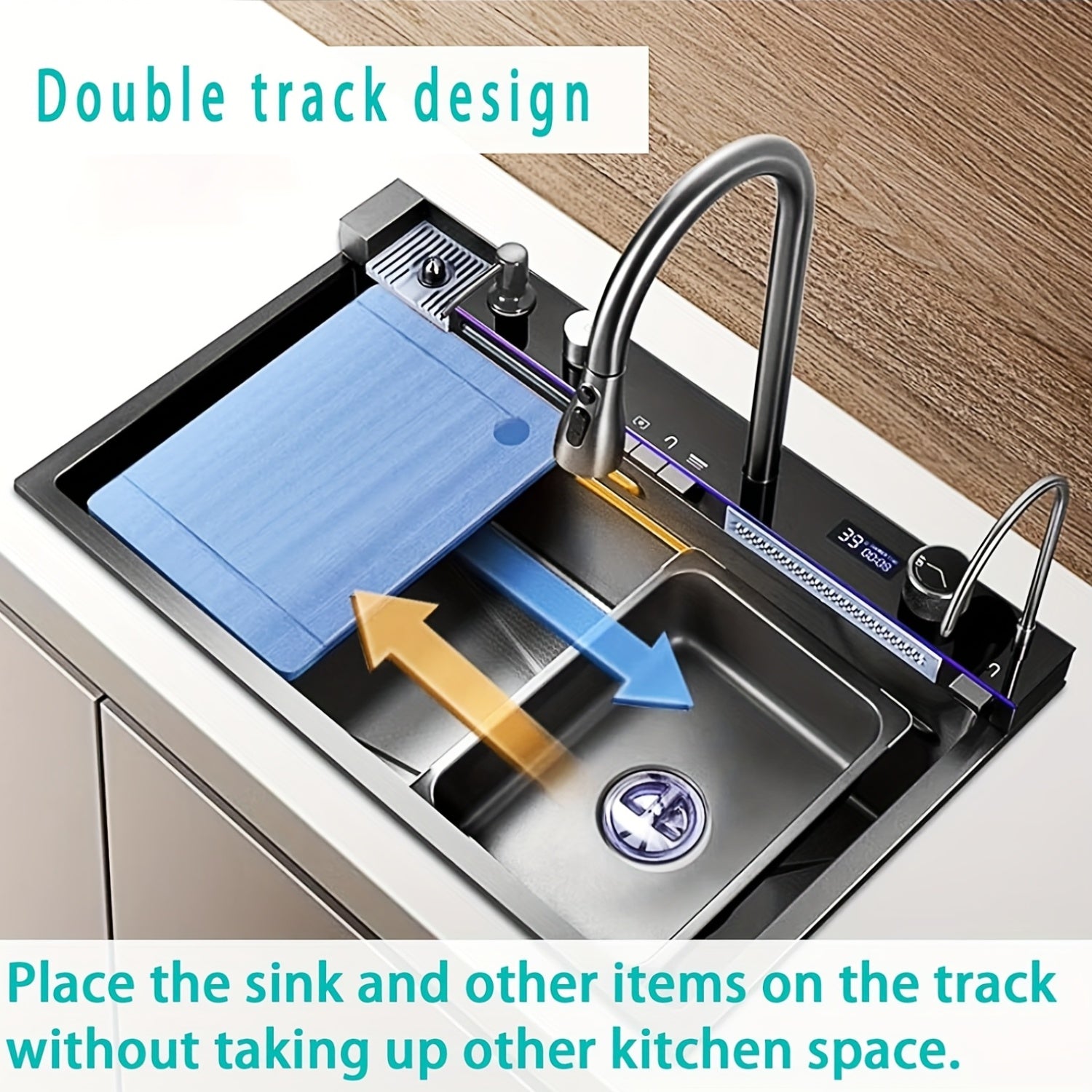 Stainless Steel Waterfall Workstation Sink (Drop-In)