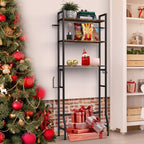 Space-Saving 3-Tier Wood Over-Toilet Shelf (Freestanding, Paper Holder & Hooks)