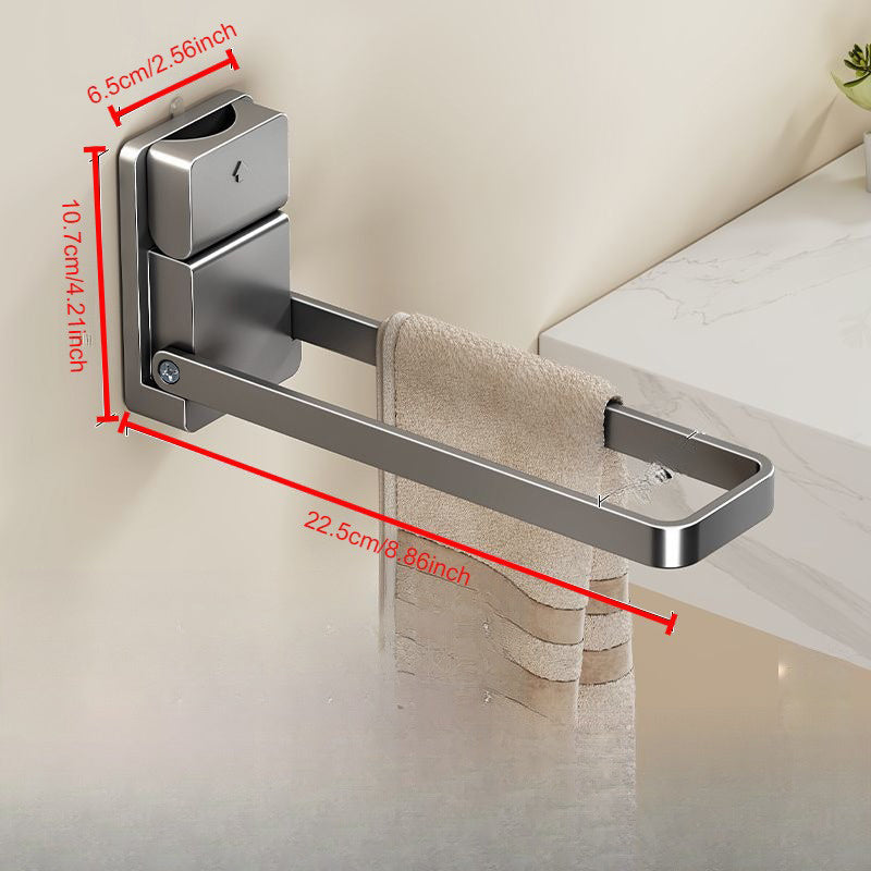 No-Drill Suction-Cup Foldable Towel Rack