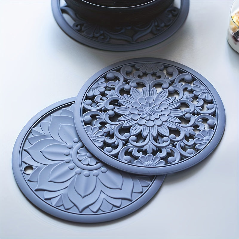 Heat-Resistant Non-Slip Silicone Trivet Set (3-Piece)