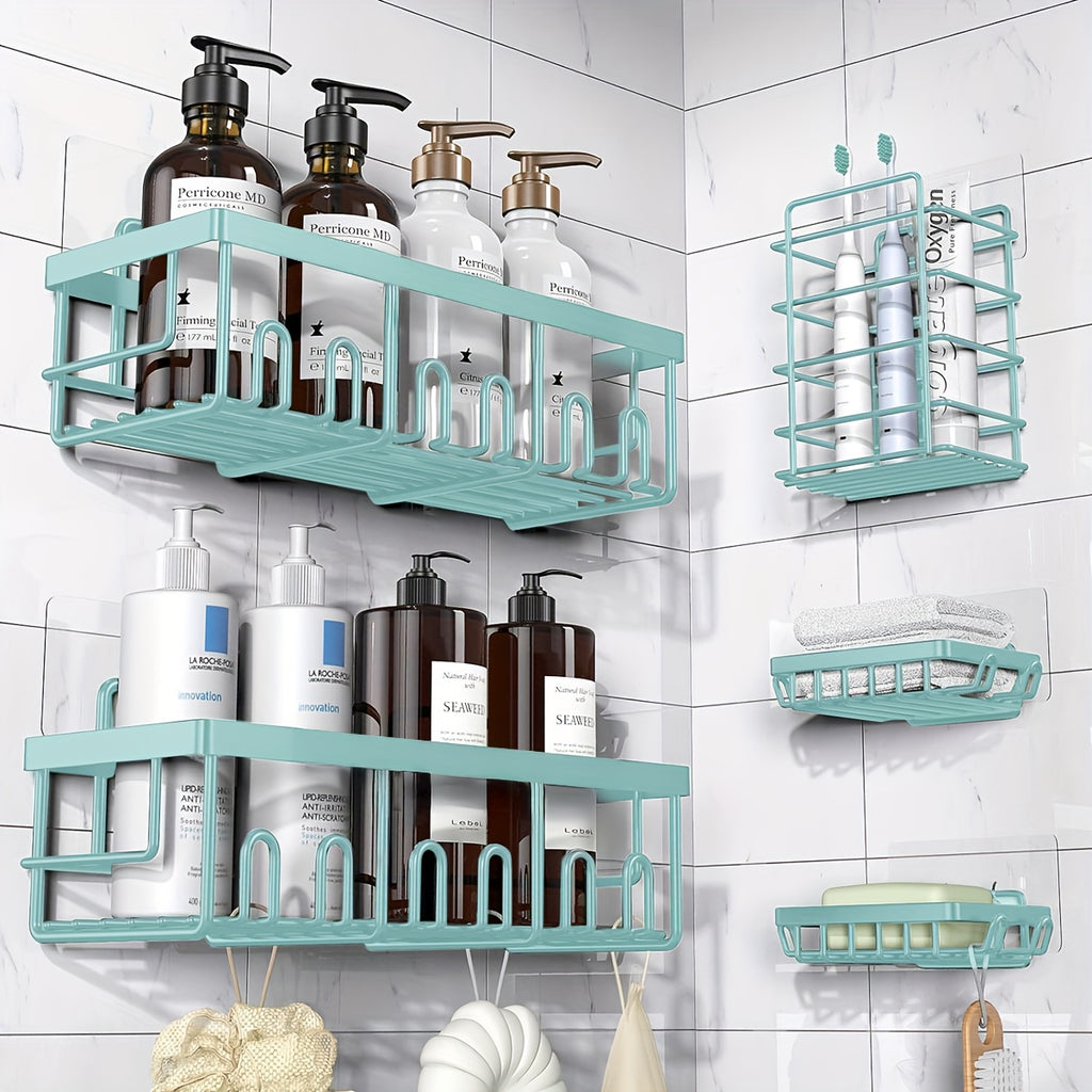 Rustproof 316 Stainless Steel No-Drill Shower Caddy (Set of 5)